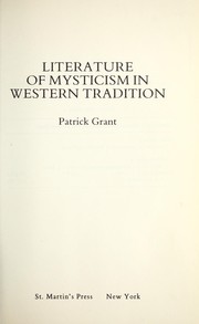 Literature of mysticism in Western tradition /