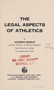 The legal aspects of athletics /