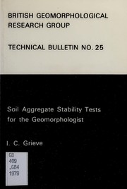 Soil aggregate stability tests for the geomorphologist /