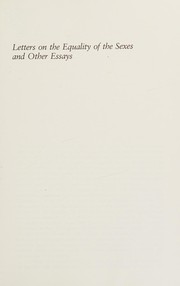 Letters on the equality of the sexes and other essays /