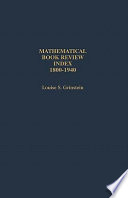 Mathematical book review index, 1800-1940 /