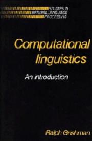 Computational linguistics : an introduction /
