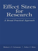 Effect sizes for research : a broad practical approach /