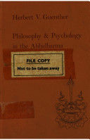 Philosophy and psychology in the Abhidharma /