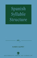 Spanish syllable structure /