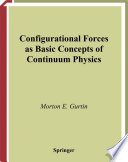 Configurational forces as basic concepts of continuum physics /