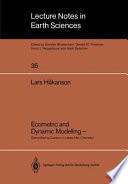 Ecometric and Dynamic Modelling : Exemplified by Caesium in Lakes After Chernobyl /