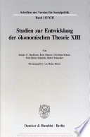 Deutsche Finanzwissenschaft zwischen 1918 und 1939 Studien zur Entwicklung der okonomischen Theorie XIII.