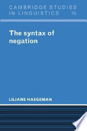 The syntax of negation /