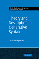 Theory and description in generative syntax : a case study in West Flemish /