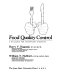 Food quality control : a syllabus for veterinary students /