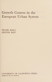 Growth centres in the European urban system /