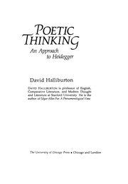 Poetic thinking : an approach to Heidegger /