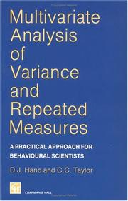 Multivariate analysis of variance and repeated measures : a practical approach to behavioural scientists /