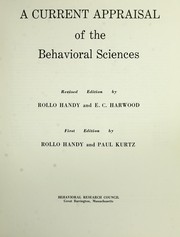 A current appraisal of the behavioral sciences /