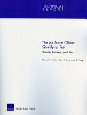 The Air Force Officer Qualifying Test : validity, fairness, and bias /