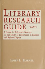 Literary research guide : a guide to reference sources for the study of literatures in English and related topics /