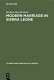 Modern marriage in Sierra Leone : a study of the professional group /