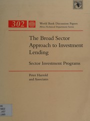 The broad sector approach to investment lending : sector investment programs /