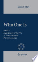 Who one is. a transcendental phenomenology /