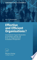 Effective and efficient organisations? : government export promotion in Germany and the UK from an organisational economics perspective /