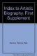 Index to artistic biography : first supplement /