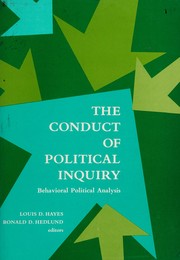 The conduct of political inquiry ; behavioral political analysis /