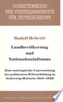 Landbevölkerung und Nationalsozialismus : Eine soziologische Untersuchung der politischen Willensbildung in Schleswig-Holstein 1918-1932 /