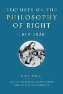 Lectures on the philosophy of right, 1819-1820 /