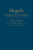 Hegel's introduction to the system : encyclopaedia phenomenology and psychology /