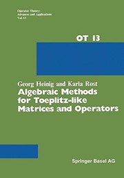 Algebraic methods for Toeplitz-like matrices and operators /