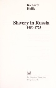 Slavery in Russia, 1450-1725 /