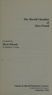 The Merrill checklist of Ezra Pound.