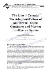 The lonely comate : the adoption-failure of an intranet-based consumer and market intelligence system /
