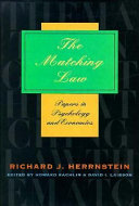 The matching law : papers in psychology and economics /