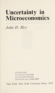 Uncertainty in microeconomics /