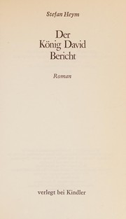 Der Konig David Bericht ; Roman.