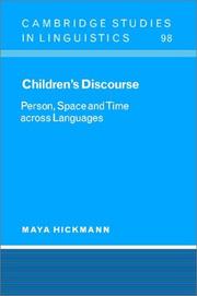 Children's discourse : person, space and time across languages /