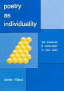 Poetry as individuality : the discourse of observation in Paul Celan /