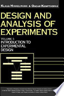 Design and analysis of experiments /
