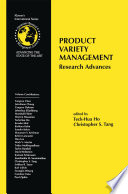 Product Variety Management : Research Advances /