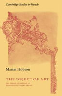 The object of art : the theory of illusion in eighteenth- century France /