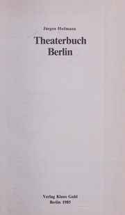 Theaterbuch Berlin /