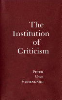 The institution of criticism /