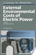 External Environmental Costs of Electric Power : Analysis and Internalization /