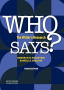 Who says? : the writer's research /