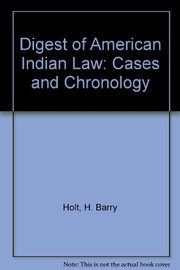 Digest of American Indian law : cases and chronology /