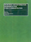 Research and information resources for public administration /