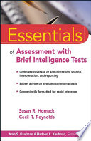 Essentials of assessment with brief intelligence tests /