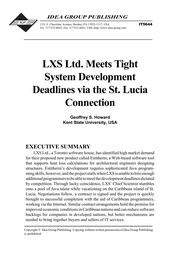 LXS Ltd. meets tight system development deadlines via the St. Lucia connection /